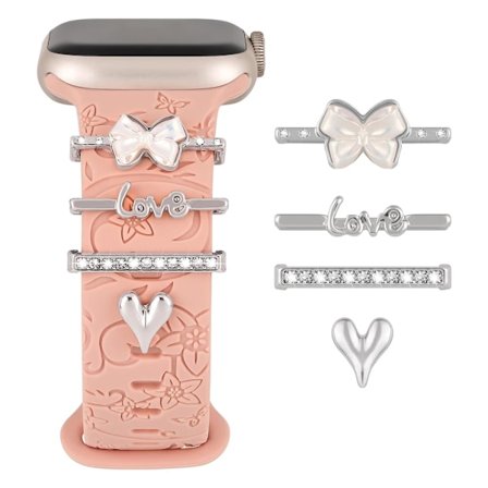 Berlocker för Apple Watch Armband Serie 9 8 7 6 5 4 SE 40 49 41 45 44 mm Dekorativ Ring Galaxy Watch 4 5 6 7 Ultra Armbandsaccessoarer