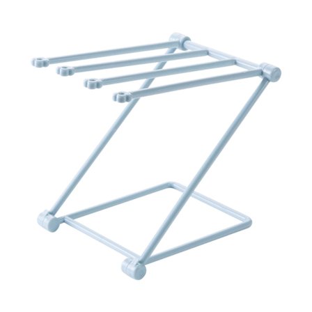 Blå 4-armad hopfällbar vertikal diskställ kökshanddukshållare