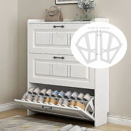 Par Skoskabshylder Hjem Hul Dobbelt Hylde Skostativ Skab Skuffe Skostativ, Hylde, Skabhængselhvid