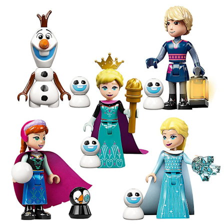 5 stk./sæt Frozen-serie Minifigurer Byggesæt, Elsa Anna Mini Actionfigurer Legetøj til børn