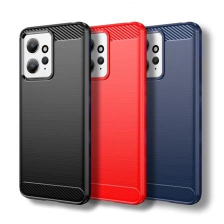 SKALO Xiaomi Redmi Note 12 4G Armor Carbon Stødsikker TPU-cover Red