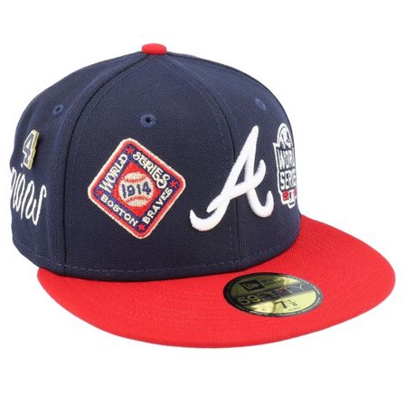 New Era - MLB Blå fitted Keps - Atlanta Braves 59FIFTY Historic Champs Navy/Red Fitted @ Hatstore