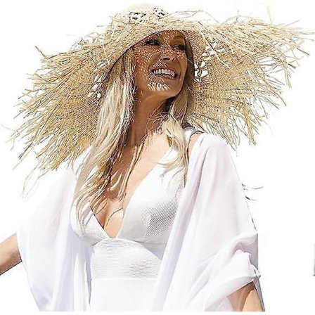 Hat Floppy Strå Sol Strand Rejse Gartner Dame Sommer