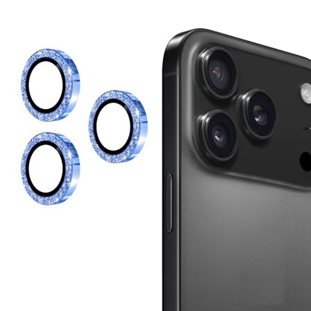 ENKAY Phone 17 Pro Max / 17 Pro Linsskydd Glitter Blå