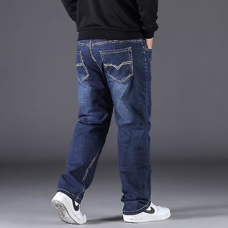 Jwl - Oversize Sorte Jeans til Mænd Plus Size Denim Bukser Mand Åndbar Løse Bukser Mænd Streetwear Baggy Jeans Casual Bukser