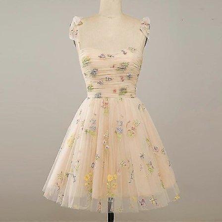 Kjoler for Kvinner Ballkjoler Puffermer Blomsterbroderi Tyll Formelle Kjoler