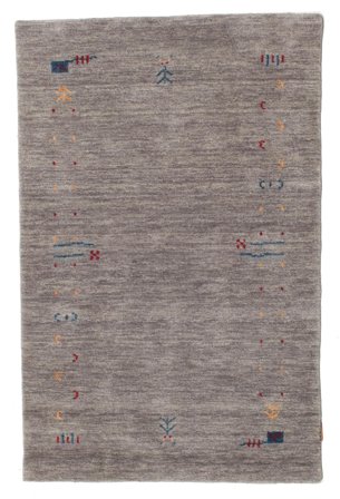 Wool Rug Gabbeh Loom Frame Grey Small Oeko-Tex