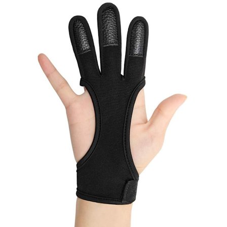 Bueskydning Finger Handske Sort Fjer Bue Skydning Jagt Beskyt Handsker