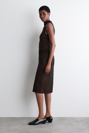 COS Cotton Column Skirt in Red - Women