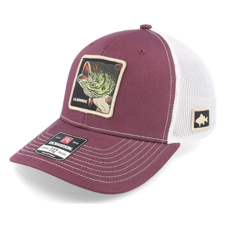 Skillfish - Rød trucker Caps - Laxborre 112 Split Maroon/White Trucker @ Hatstore