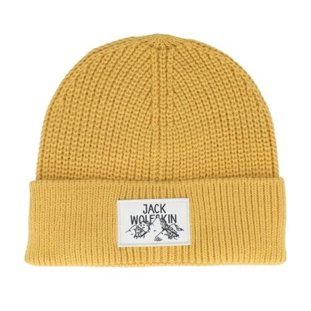 Jack Wolfskin - Gul cuff Lue - Badge Beanie Mustard Cuff @ Hatstore