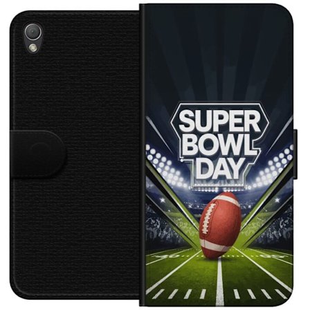 Yhteensopiva Lompakkokotelo Sony Xperia Z3 Super Bowl Day juliste, jossa amerikkalainen jalkapallo valaistuksella varustetulla areenalla dramaattisess
