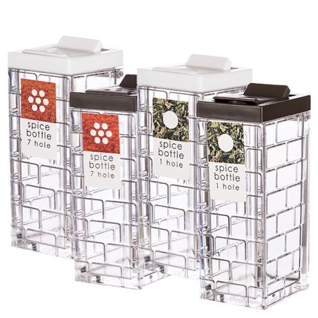 Krydderboks med lokk, kryddersett, krydderbeholder i plast