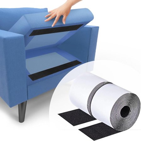 Sofa antiskli matte festestropper - selvklebende borrelås, hindrer sofaputer i å skli, 7*10 cm, to ruller