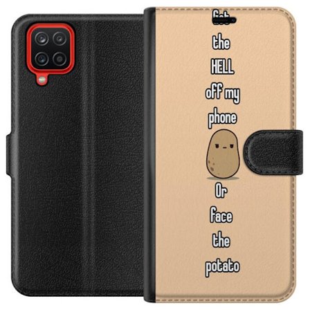 Kompatibelt Plånboksfodral till Samsung Samsung Galaxy A12 Roligt potatis tema - Komma iväg från min telefon eller möta potatisen