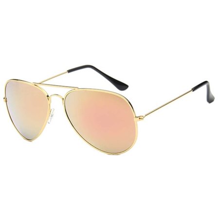 Solbriller pilot gull rosa speilglass + senil streng