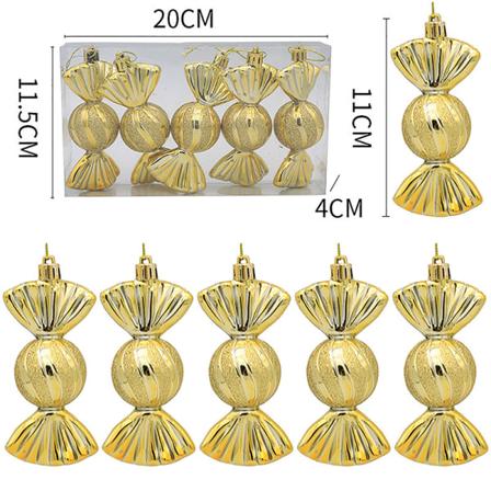 5 kpl joulukuusen koristeita Punaisia godisjoulukuusia Xmas Tree H Kulta one size