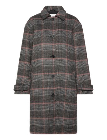 Monki Knee-Length Single-Breasted Coat - Multi/patterned - S