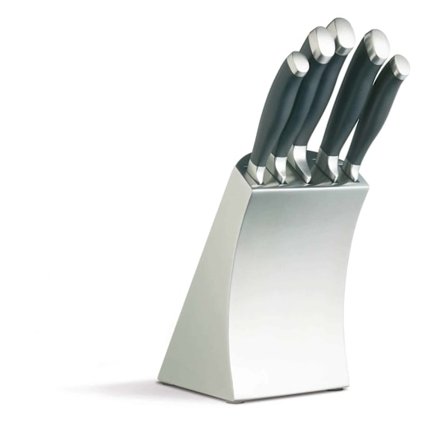 MasterClass Trojan 5 Piece Knife Set Stainless Steel Block