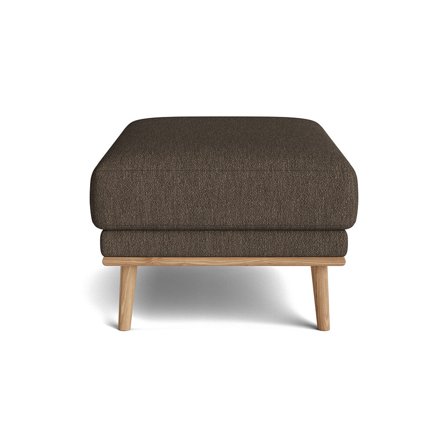 Norse Pouf Hocker in Alpine Braun, einfarbig, moderner skandinavischer Stil, bequemer Sitzhocker für Wohnzimmer, quadratisches Design, Höhe 46cm