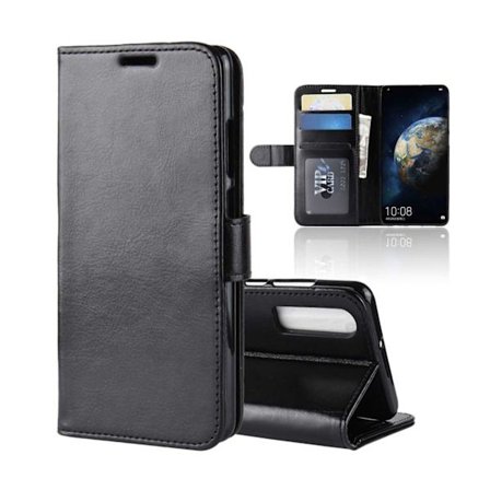 Huawei P30 lommebok Black Leather Leather Case