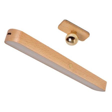 Trådlös LED-vägglampa i trä, batteridriven vägglampa USB-laddningsbar dimbar LED-nattlampa