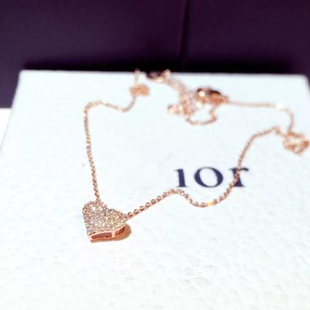 Lyx Bling AAA Zirkon Kärlek Hjärtform Halsband Hög kvalitet Utsökt Feminia Kvinnor Choker Bröllop Smycken Bröllopshänge Rose Gold