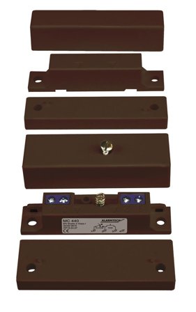 Alarmtech MC 440 B Magnetkontakt utanpåliggande, med NC-funktion Brun, Larm & säkerhet