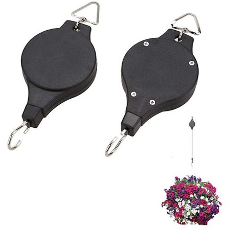 Plantehjul, Uttrekkbar Kraftig Lett Tilgjengelig Hjul Plante Hengende Blomsterkurv Krok Henger, For Hagekurver Potter Innendørs Utendørs Dekor -2 P