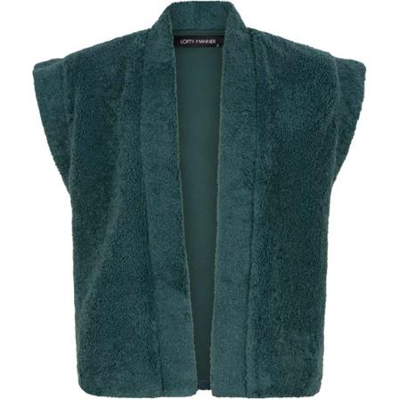 Lofty Manner, Gilet jennifer green teddy Groen, Dames, Maat:XS,stof