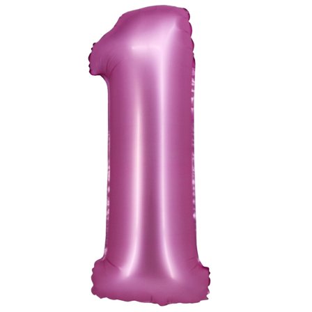 Numerisk ballon Satin Pink 76cm "0-9" Ciffer 1