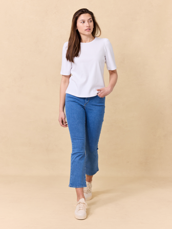 Jean Paul Femme - Sabine cropped flared jeans - Dame - Blå - Bukser & Jeans - M
