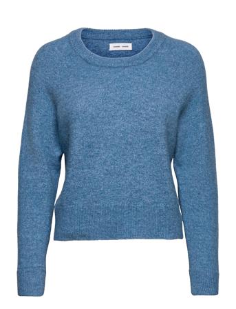 Nor O-N Short 7355 Pullover Striktrøje Blå Samsøe Samsøe