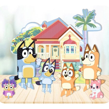 Dekorasjonssett med 7 deler for Bluey-skrivebord