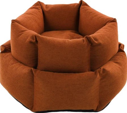 Ziva Hexagon Hundeseng, Terrakottabrun - 60cm