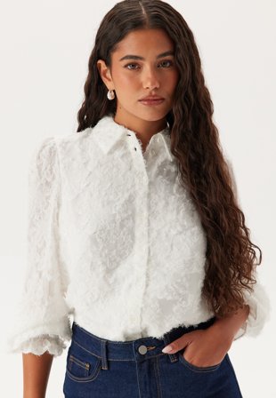 Pieces Pcpina Ls Shirt Cloud Dancer Klær