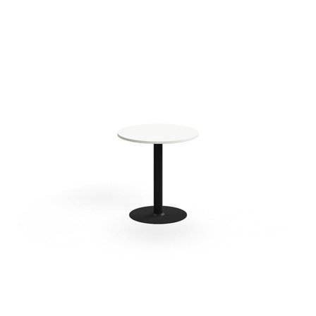 Stůl ALVA, Ø700x720 mm, upevnitelný, vysokotlaký laminát, černá/bílá