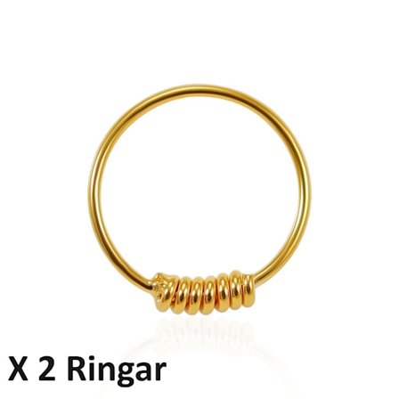 OBS! 2 st. 925 Sterling Silver med Rödguldöverdrag näspiercing