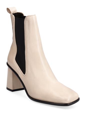 Booties Shoes Boots Ankle Boots Ankle Boot - Heel Creme Billi Bi