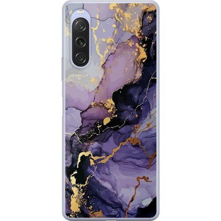 Yhteensopiva Puhelinkuori Sony Sony Xperia 10 V Purppuranhohtoinen Marmori