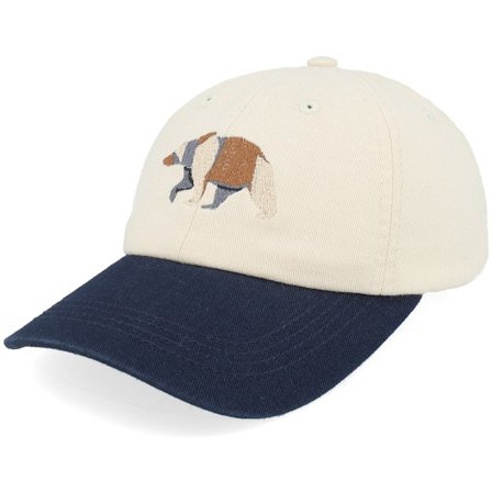 Kinder Kiddo Cap - Beige unconstructed Cap - Kinder Origami Paper Bear Stone/Navy Washed Dat Cap / Unstructured @ Hatstore