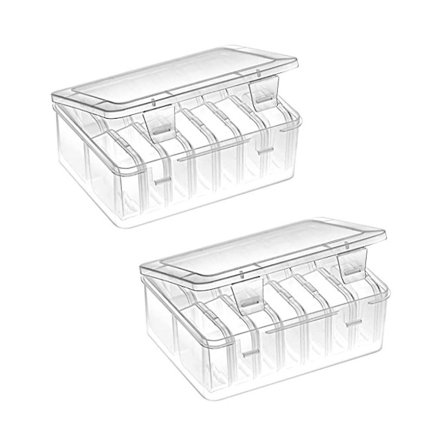 Small Bead Organizer Plastförvaringsväskor Förvaringsbehållare Transparenta lådor Gångjärnslock Rektangl