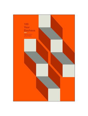 Bauhaus-Squares Orange PSTR Studio