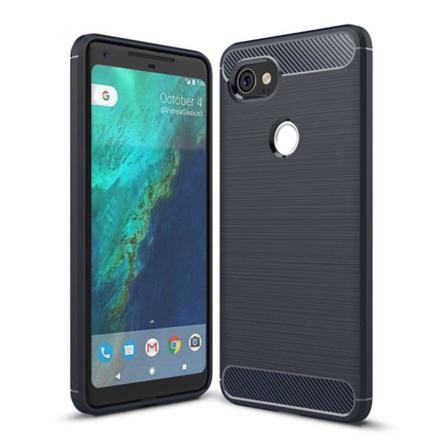 Google Pixel 2 Xl Tpu-skal I Kolfiberstruktur - Mörkblå