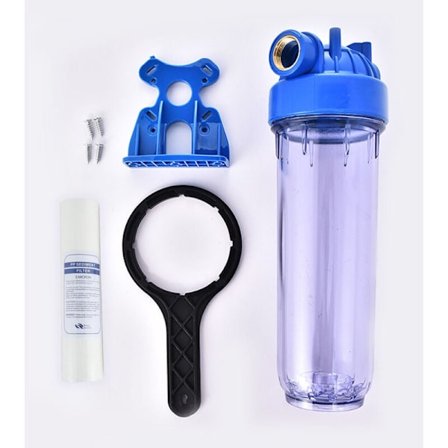 10" Klar Filterhus til Hele Huset - 3/4" BSP Messingport - Passer til 2,5" x 10" Filtre