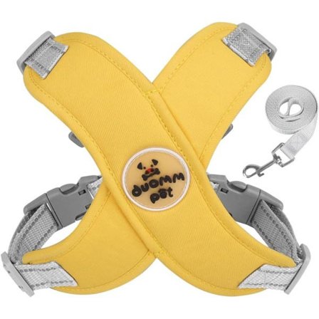 No Pull Hundsele och koppel Set för stora raser, Head Over No Slip Pet Service Väst Sele med matchande koppel (gul, stor)