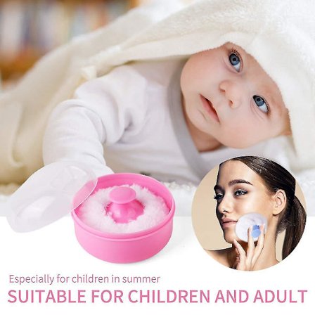 2 stk. Fluffy Kroppspudder Etui Talkumpulver Puff Beholderboks Kompatibel Med Baby