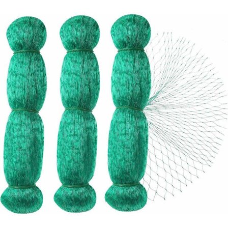 Fuglenett, 3 stk 2 * 10 m grønt hagenett for fugler for plantebeskyttelsesnett, beskytt planter, frukt, blomster og grønnsaker, 15 mm maske