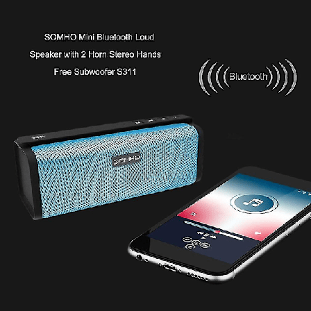 Somho Mini Bluetooth Højttaler 2 Horn Stereo Subwoofer