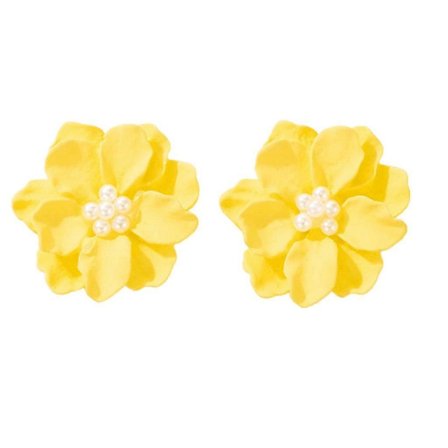 Søte Camellia Blomster Øredobber Blomsterdesign Hvite Perleperler Øredobber Lett Smykke for Kvinner Tenåringsjente